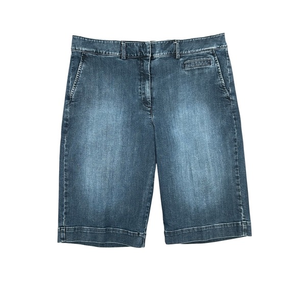 Talbots Pants - Talbots Womens Denim Bermuda Shorts Blue Stretch Size 14
